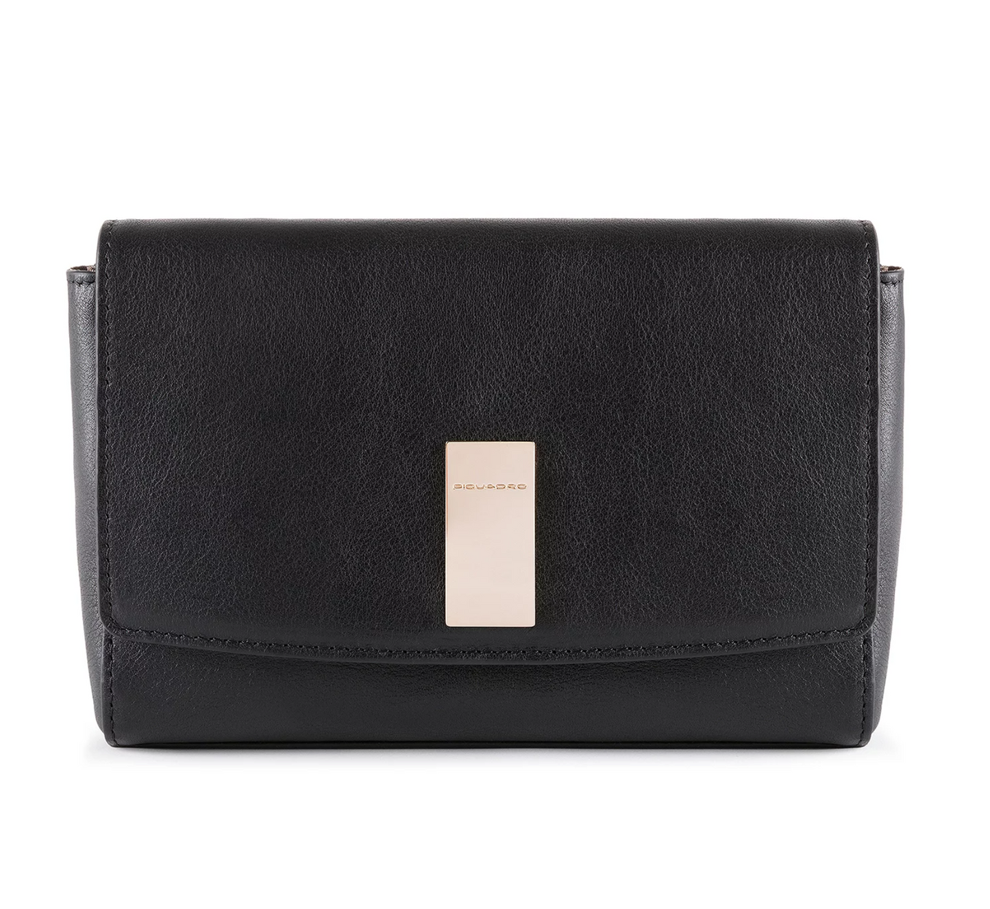 Piquadro, Dafne, Leather Handbag, Sistem RFID, Black, 19 cm