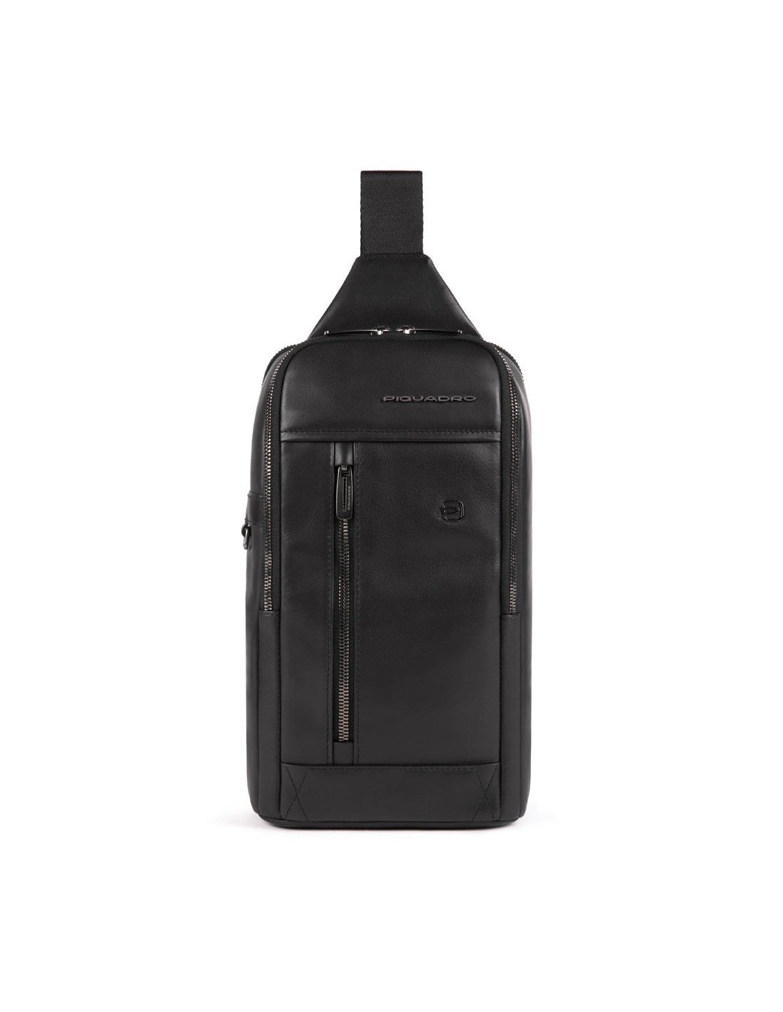 Piquadro, Monospalla, Leather, Leather Backpack, Black, Mono Sling, For Men, 19 x 32 x 8 cm