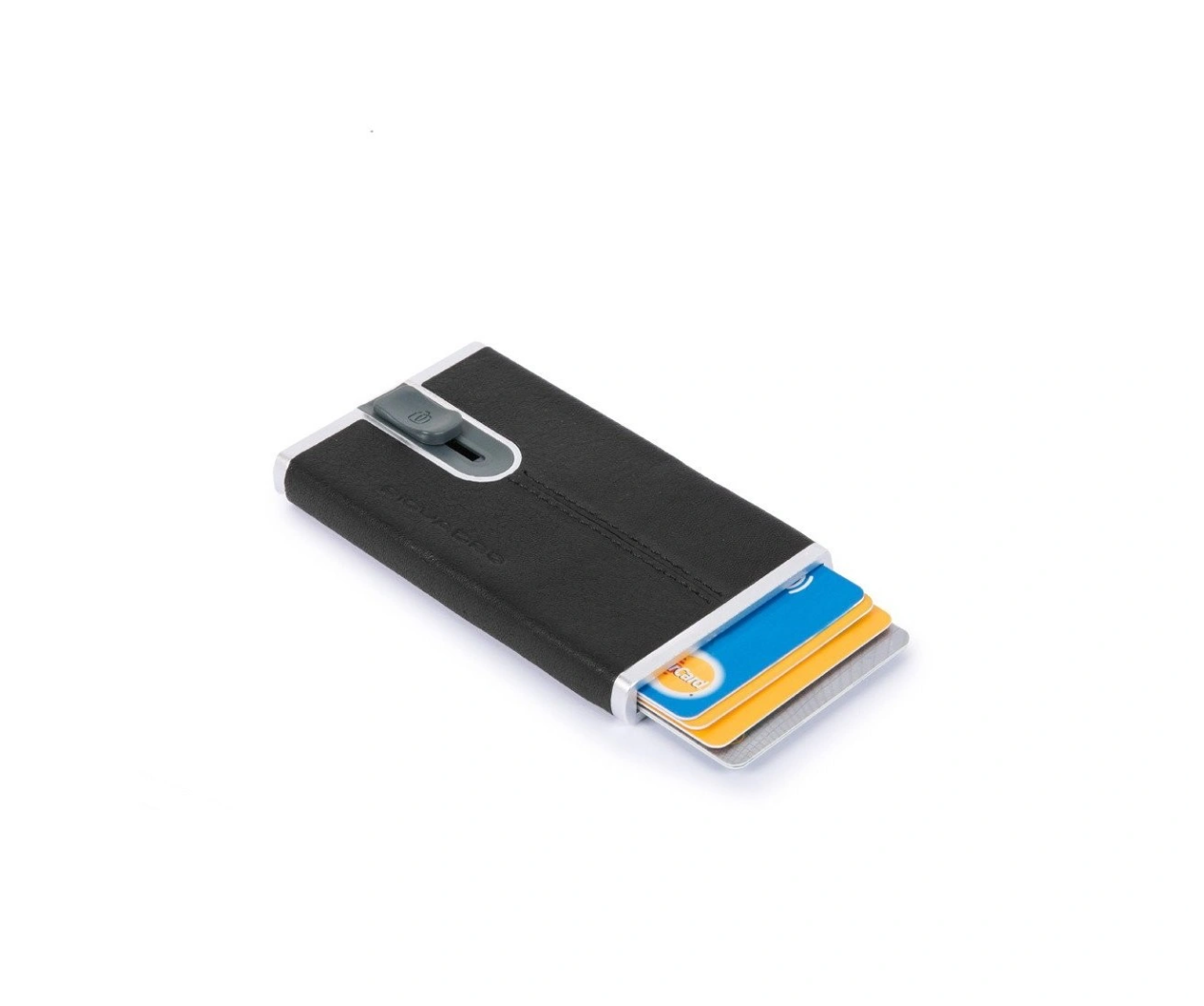 Piquadro, Black Square, Leather Card Holder, Square Sliding System, PP4825B3R, Black, For Men - view 2