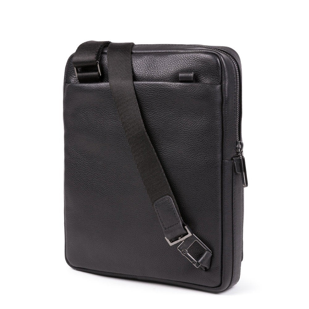 Piquadro, Tallin, iPad Sleeve, Leather Crossbody Bag, Black, CA1816W108, 21.5 x 27 x 7 cm, For Men - view 2