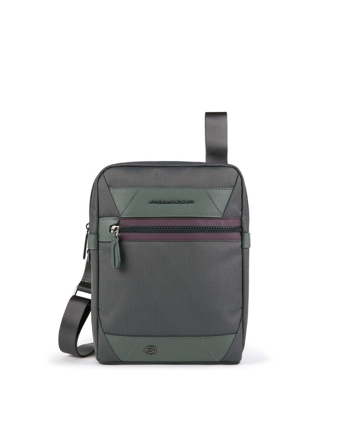 Piquadro, Trakai, Recycled Materials, Small, Textile Crossbody Bag, Green, 27 x 21 x 5 cm, For Men