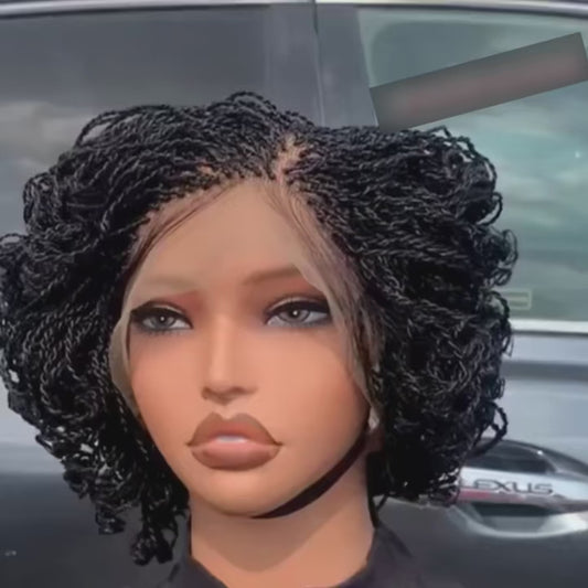 Micro Twist Braided Bob Wig | 5x5 HD Lace | Box Braids | Kanekalon Fiber | Pixie Style | Black Women