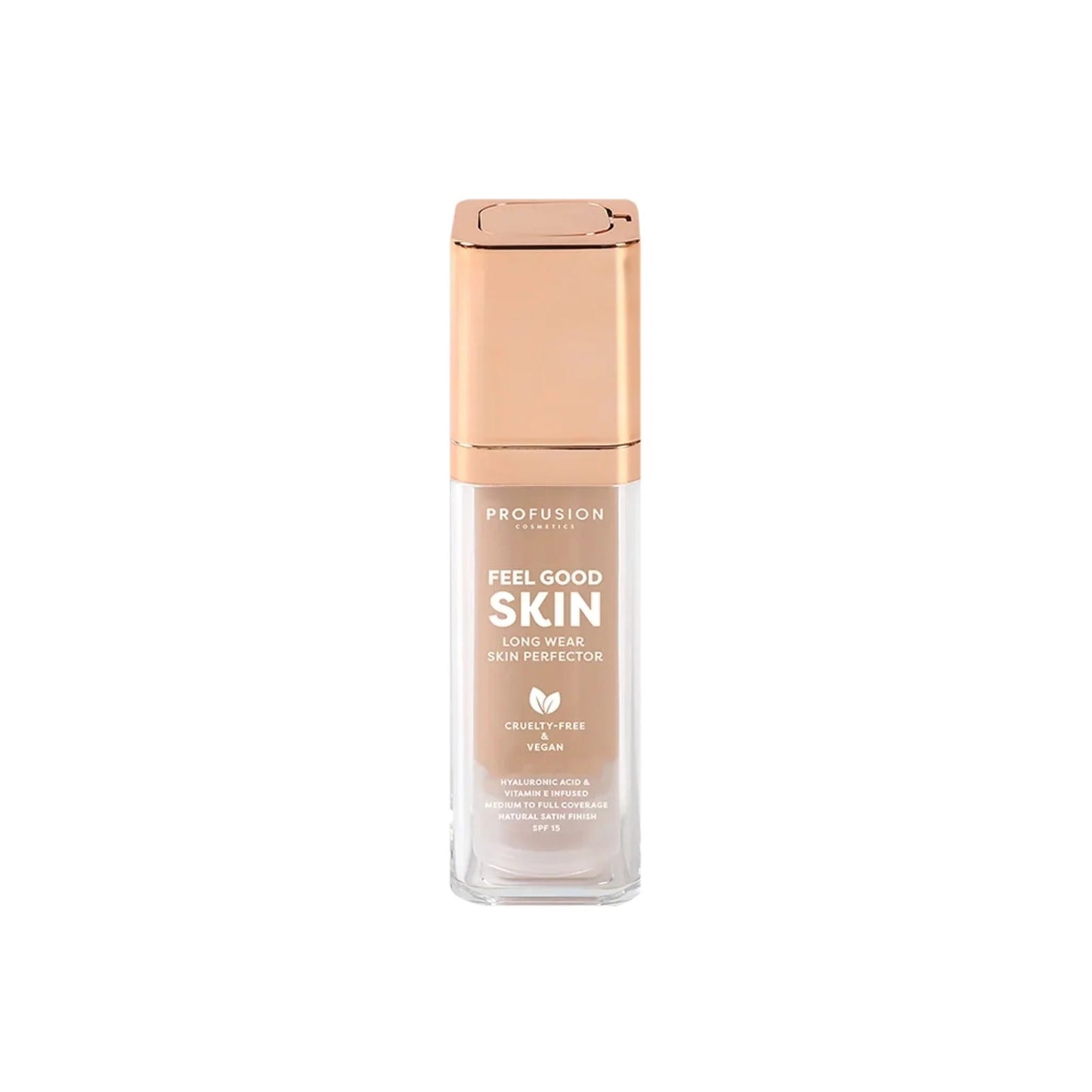 Profusion Cosmetics, Feel Good Skin, Satin Finish, Liquid Foundation, 320, Medium, SPF 15, 30 ml