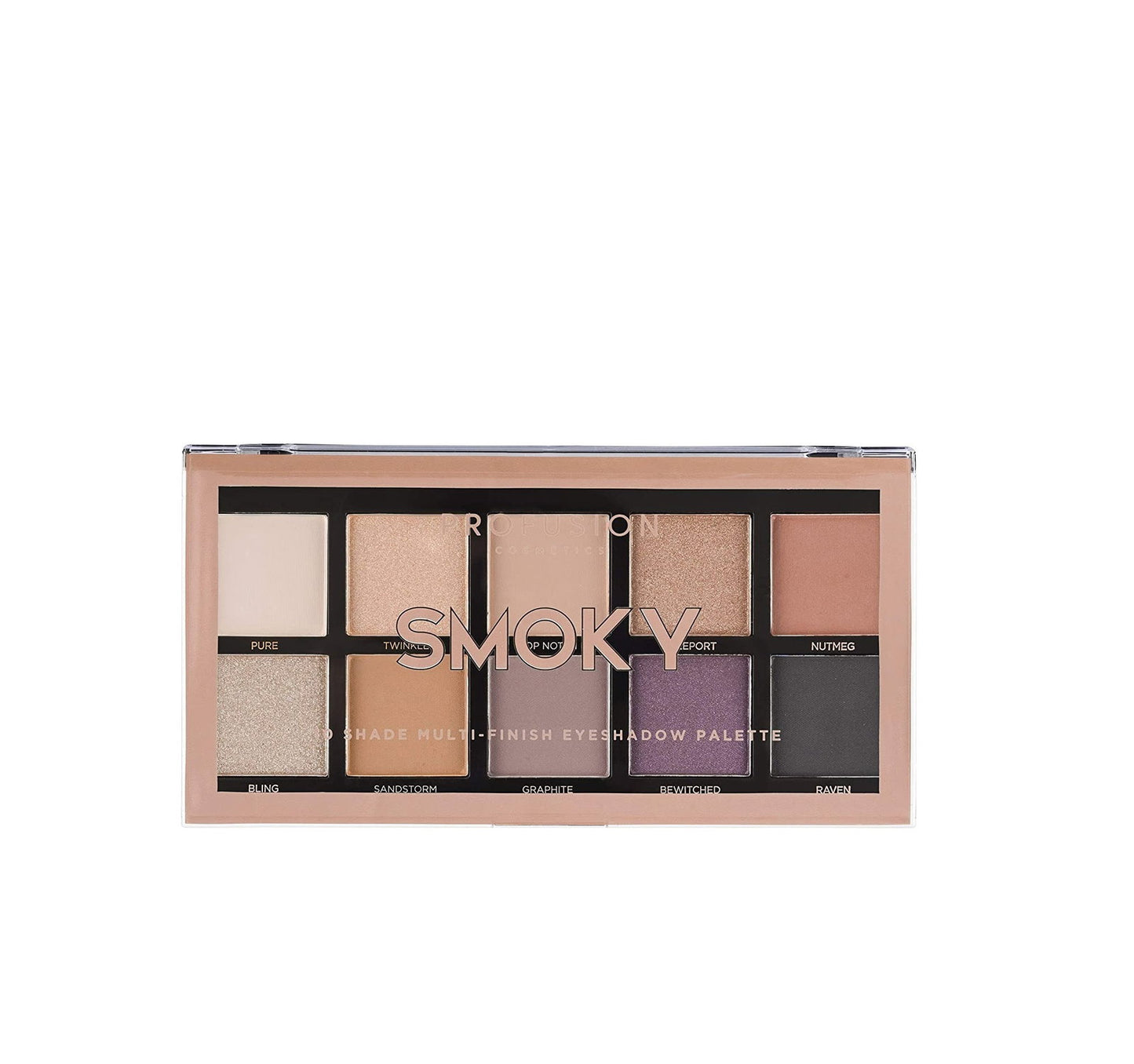 Profusion Cosmetics, Smoky, Eyeshadow Palette, 10 Shades, 25 g