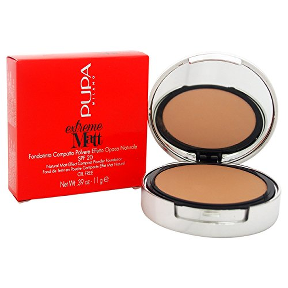Pupa, Extreme Matt, Oil-Free, Natural Opaque, Compact Foundation, 080, Amber, SPF 20, 11 g - view 2