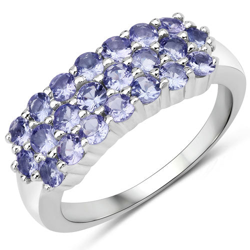 Anillo de plata de ley .925 con tanzanita genuina de 1,54 quilates