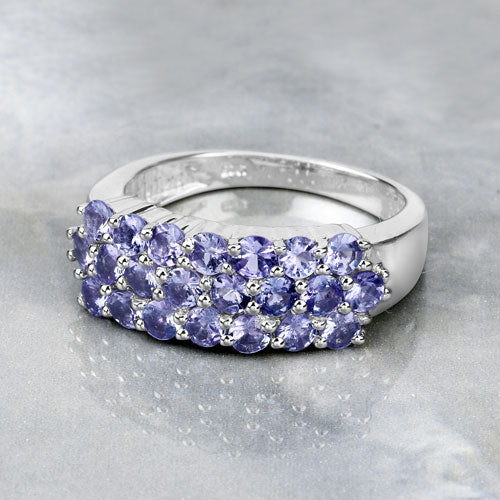 Anillo de plata de ley .925 con tanzanita genuina de 1,54 quilates