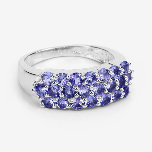 Anillo de plata de ley .925 con tanzanita genuina de 1,54 quilates