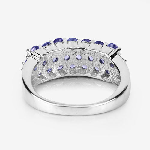 Anillo de plata de ley .925 con tanzanita genuina de 1,54 quilates