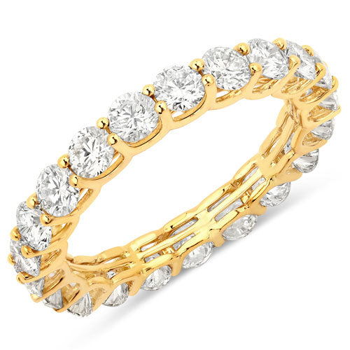 Anillo de oro amarillo de 14K con diamante de laboratorio genuino de 2.52 quilates