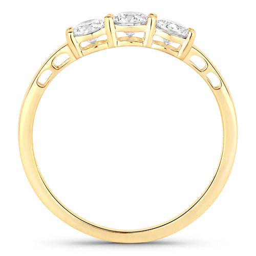 Anillo de oro amarillo de 14 quilates con diamante genuino de laboratorio cultivado de 0,51 quilates