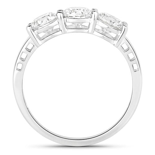 Anillo de oro blanco de 14 quilates con diamante cultivado en laboratorio genuino de 1,50 quilates