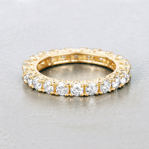 Anillo de oro amarillo de 14 quilates con diamante de laboratorio de 2,00 quilates