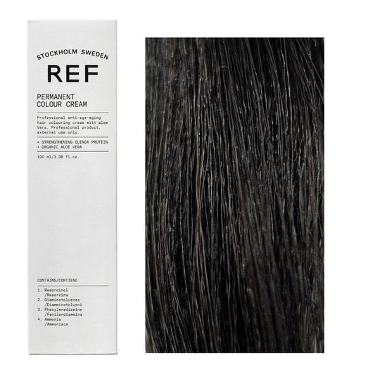 Ref Stockholm, Permanent Colour, Vegan, Permanent Hair Dye, 1.0 Black, 100 ml