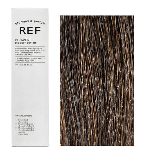 Ref Stockholm, Permanent Colour, Vegan, Permanent Hair Dye, 6.31 Dark Golden Ash Blonde, 100 ml