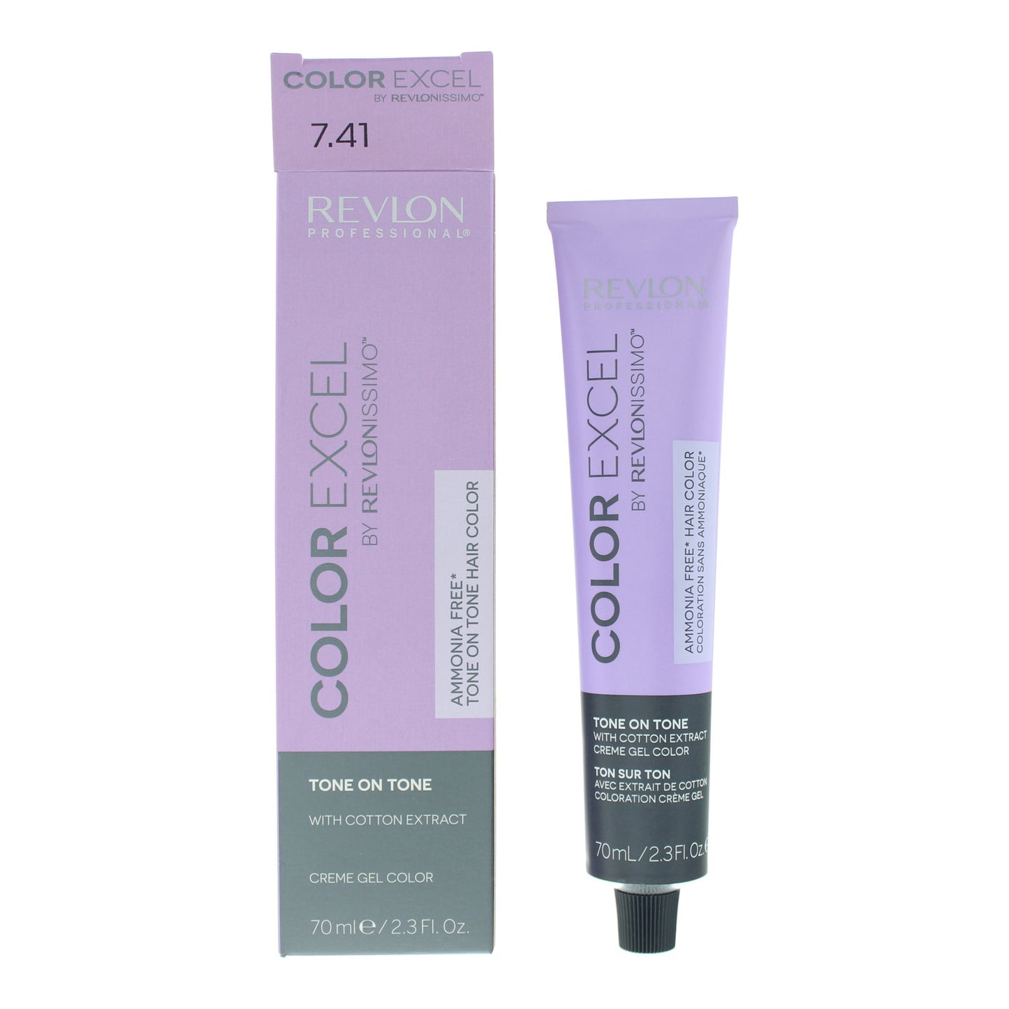 Revlon, Color Excel, Ammonia-Free, Demi-Permanent Hair Dye, 7.41 Dark Chestnut Ash Blonde, 70 ml