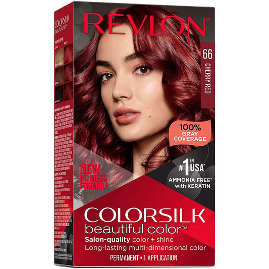 Revlon, Colorsilk, Permanent Hair Dye, 66 Cherry Red, 130 ml