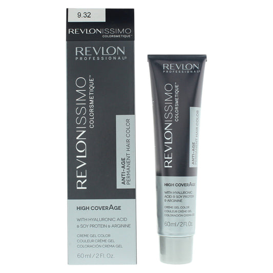 Revlon, Revlonissimo Colorsmetique, Nourishing, Permanent Hair Dye, 9.32 Very Light Golden Pearl Blonde, 60 ml