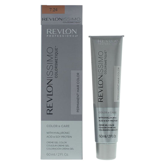 Revlon, Revlonissimo Colorsmetique, Permanent Hair Dye, 7.24 Coppery Pearl Blonde, 60 ml