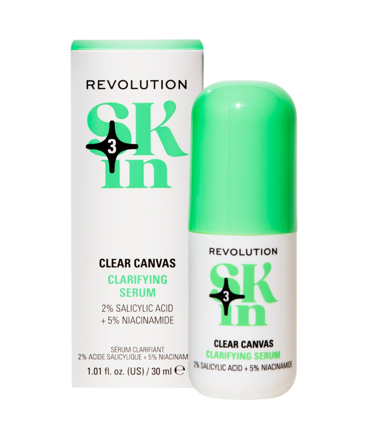Revolution Skincare, Clear Canvas, 5% Niacinamide & 2% Salicylic Acid, Clarifying, Serum, For Face, 30 ml