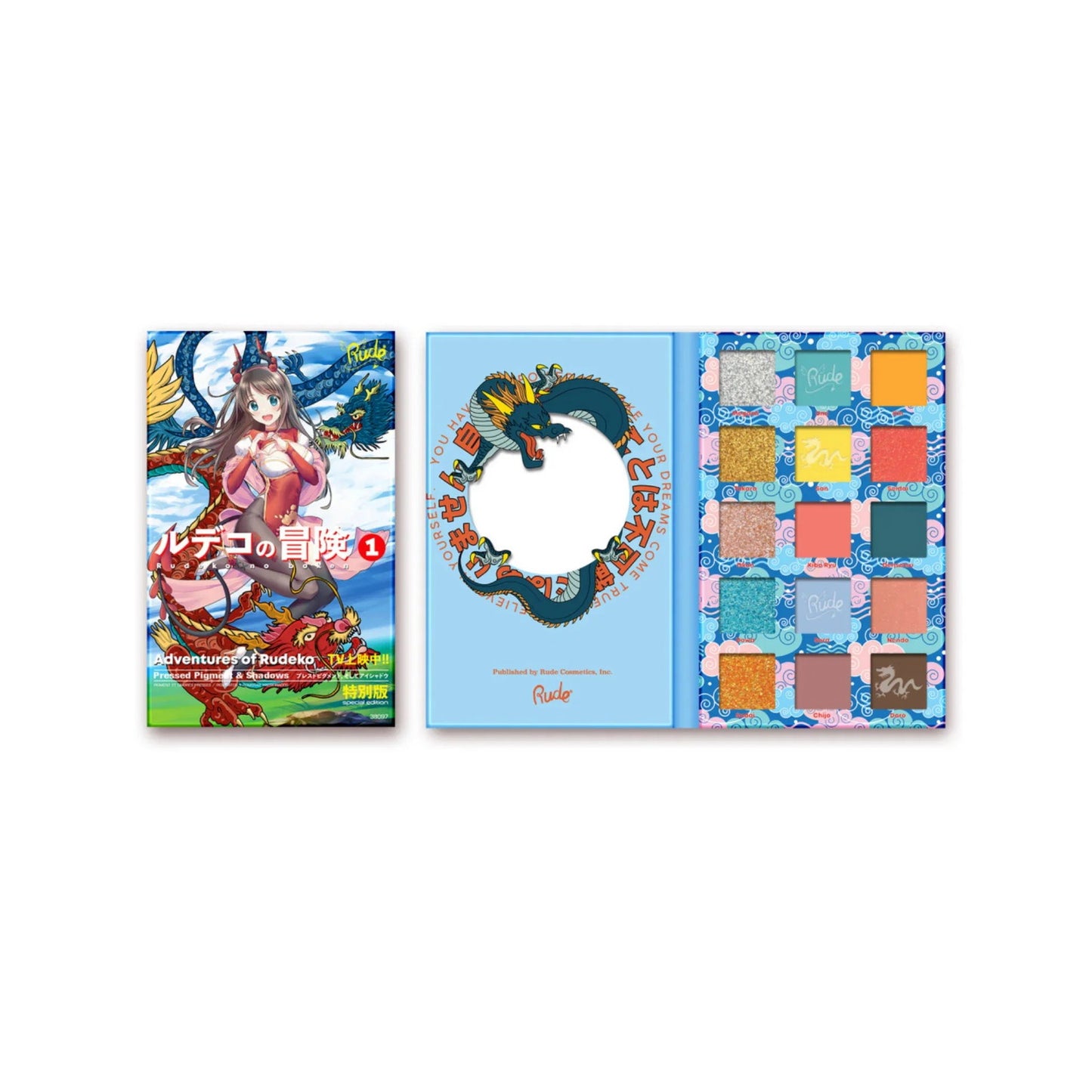 Rude Cosmetics, Adventures of Rudeko, Eyeshadow Palette, 15 Shades
