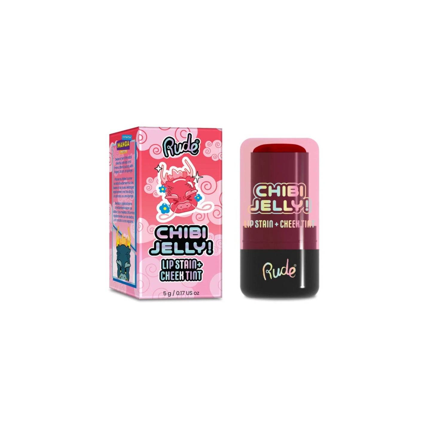 Rude Cosmetics, Chibi Jelly, Lip & Cheek Balm 2-In-1, Sakura, 5 g