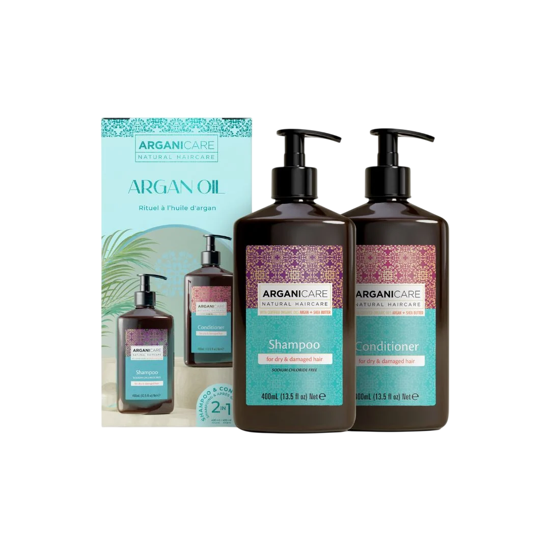 Set Arganicare: Argan Oil & Shea Butter, Hair Shampoo, Repairing & Moisturising, 400 ml + Argan Oil & Shea Butter, Hair Conditioner, Repairing & Moisturising, 400 ml