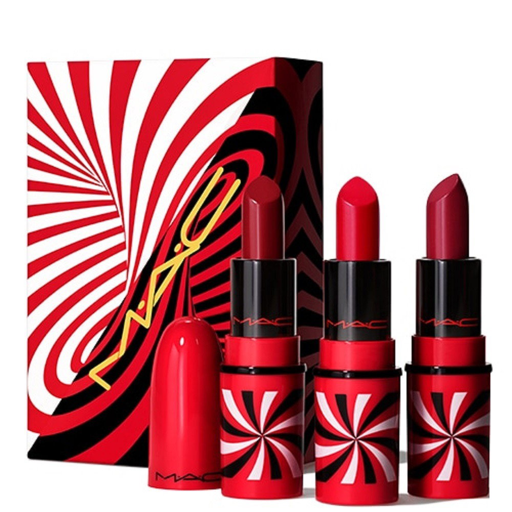 Tiny Tricks Set MAC: Mini, Matte, Cream Lipstick, Awe-Spicious, 1.8 g *Miniature + Mini, Matte, Cream