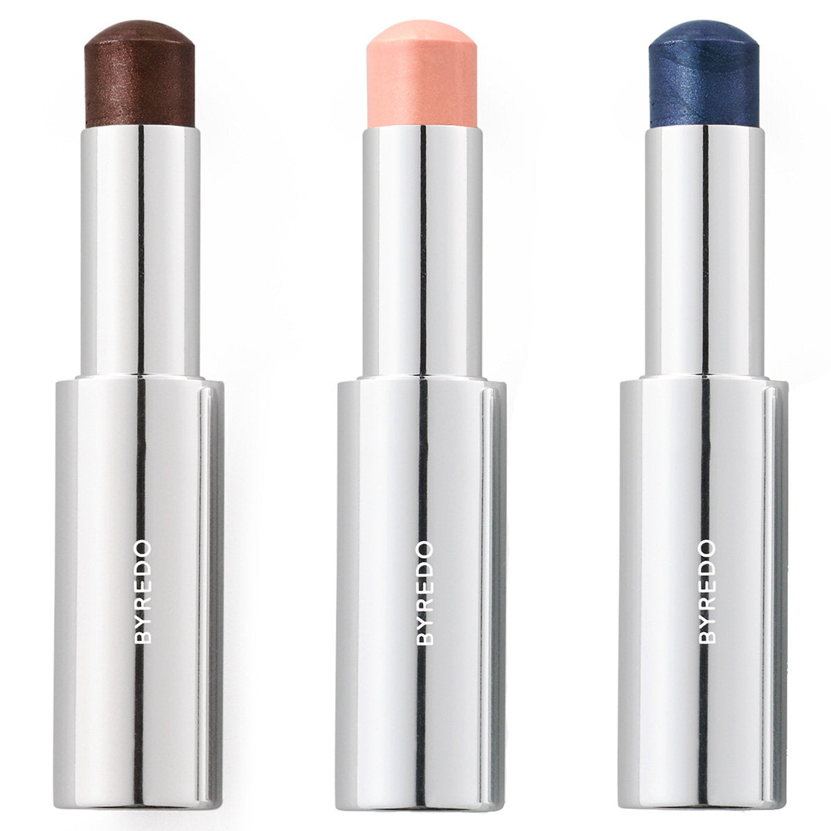 Set Byredo: Colour Stick, Multifunctional, Eyeshadow Stick, Dravite, 3.5 g + Colour Stick, Multifunctional, Eyeshadow Stick, Vienna, 3.5 g + Colour Stick, Multifunctional, Eyeshadow Stick, 580, Ultramagnetic, 3.5 g + Byredo, GWP Textile Pouch