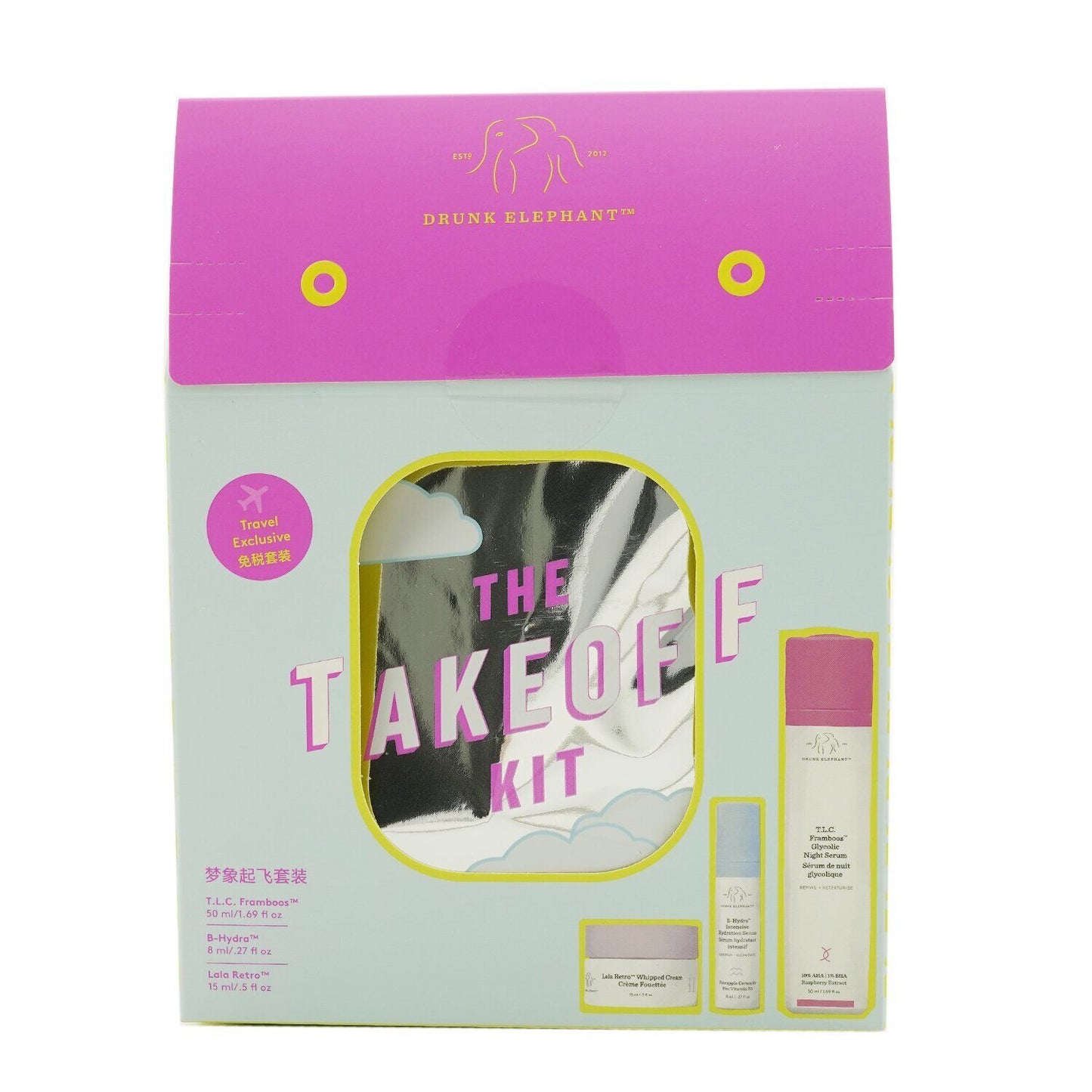 Set Drunk Elephant: T.L.C. Framboos Glycolic, Refining, Night, Serum, For Face, 50 ml + B-Hydra Intensive