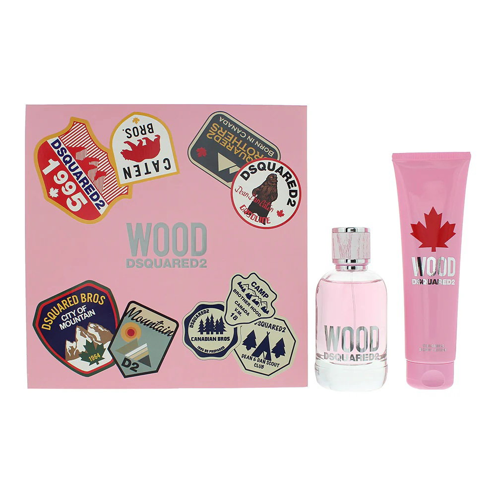 Set Dsquared 2: Wood, Eau De Toilette, For Women, 100 ml + Wood, Hydrating, Body Lotion, Body, 150 ml