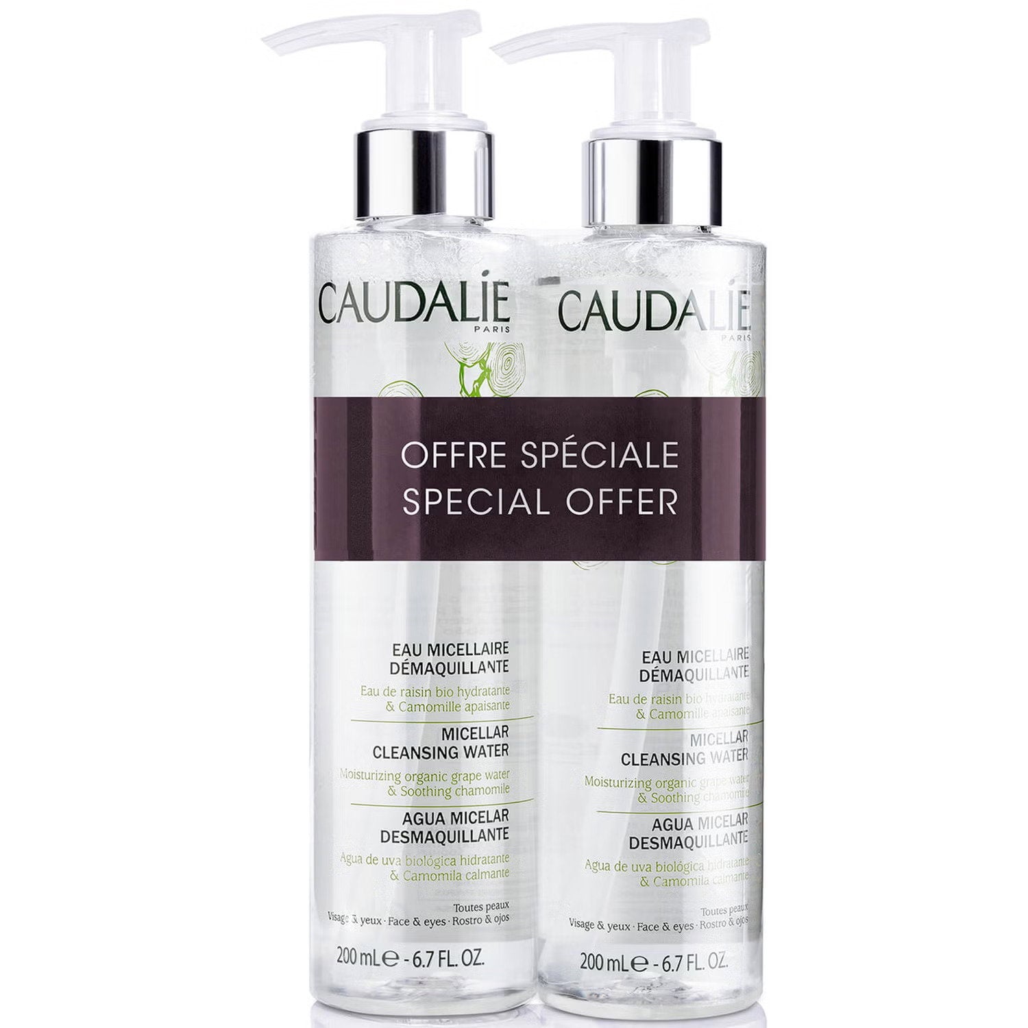 Set Duo, Caudalie, Caudalie, Cleansing, Micellar Water, For All Skin Types, 2 pcs, 200 ml