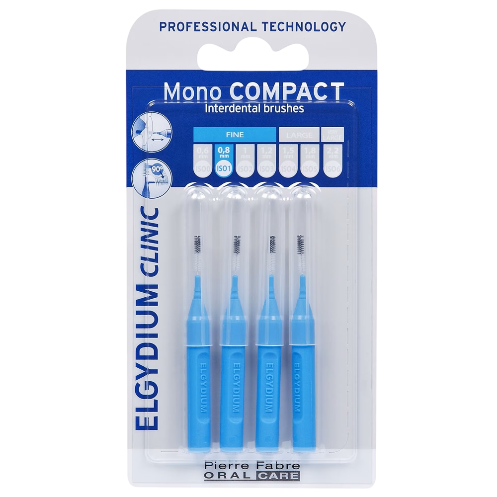 Set, Elgydium, Interdental Brush, Blue, 4 pcs