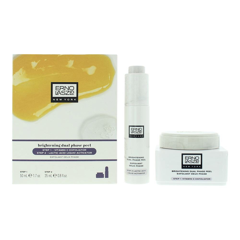 Set Erno Laszlo: Step 1, Polylactic Acid, Exfoliating Cream, 25 ml + Step 2, Lactic Acid, Gently Polishes Away Dullness, Serum, For Face, 25 ml