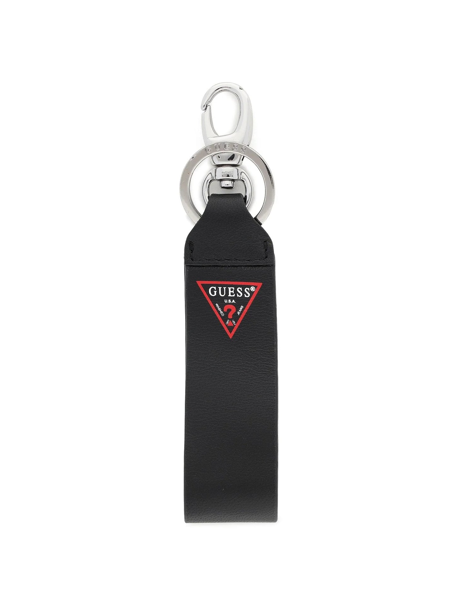 Set Guess: Guess, Leather Keyring, Black + Daelon, Leather Wallet, Small Billfold, Red/Black, For Men
