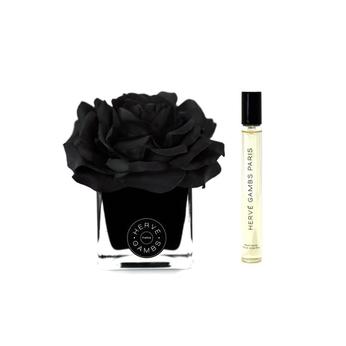 Set Herve Gambs: Ombre Patchouli, Room Spray, 10 ml + Black Couture Flower, Porcelain, Aroma Reed Diffuser