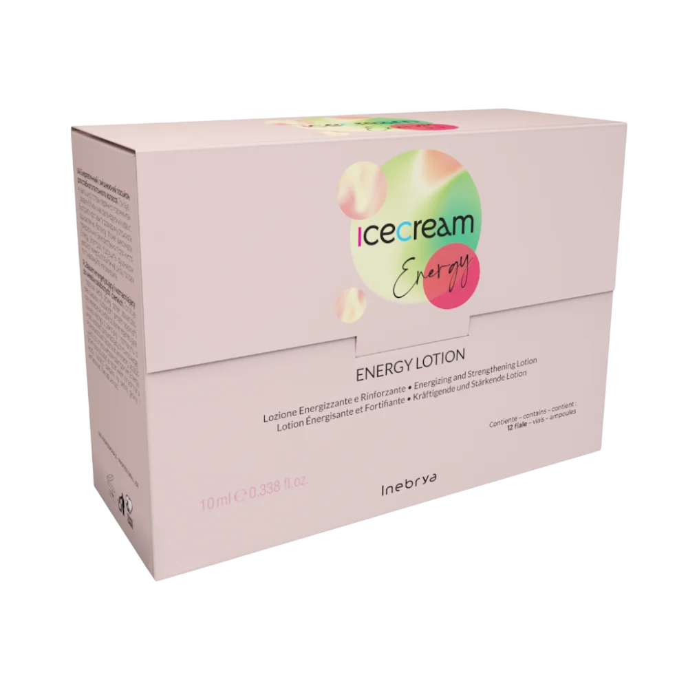Set, Inebrya, Ice Cream Energy, Hair Lotion Treatment, Strengthening, 12 pcs, 10 ml