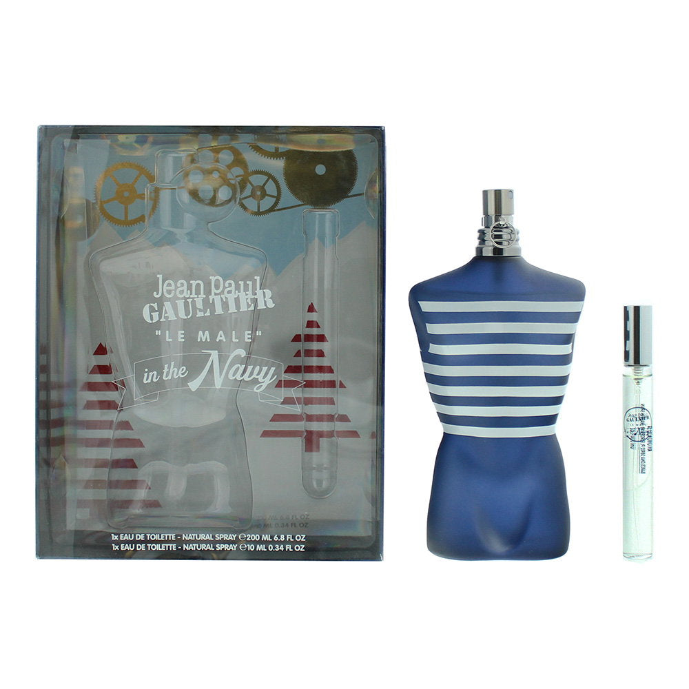 Set Jean Paul Gaultier: Le Male In The Navy, Eau De Toilette, For Men, 125 ml + Le Male In The Navy, Eau De Toilette, For Men, 10 ml