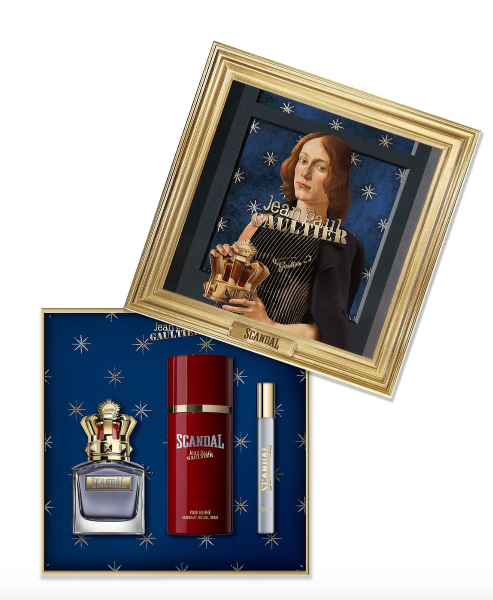 Set Jean Paul Gaultier: Scandal Pour Homme, Eau De Toilette, For Men, 50 ml + Scandal Pour Homme, Eau De Toilette, For Men, 10 ml + Scandal Pour Homme, Scented Spray, For Men, 150 ml