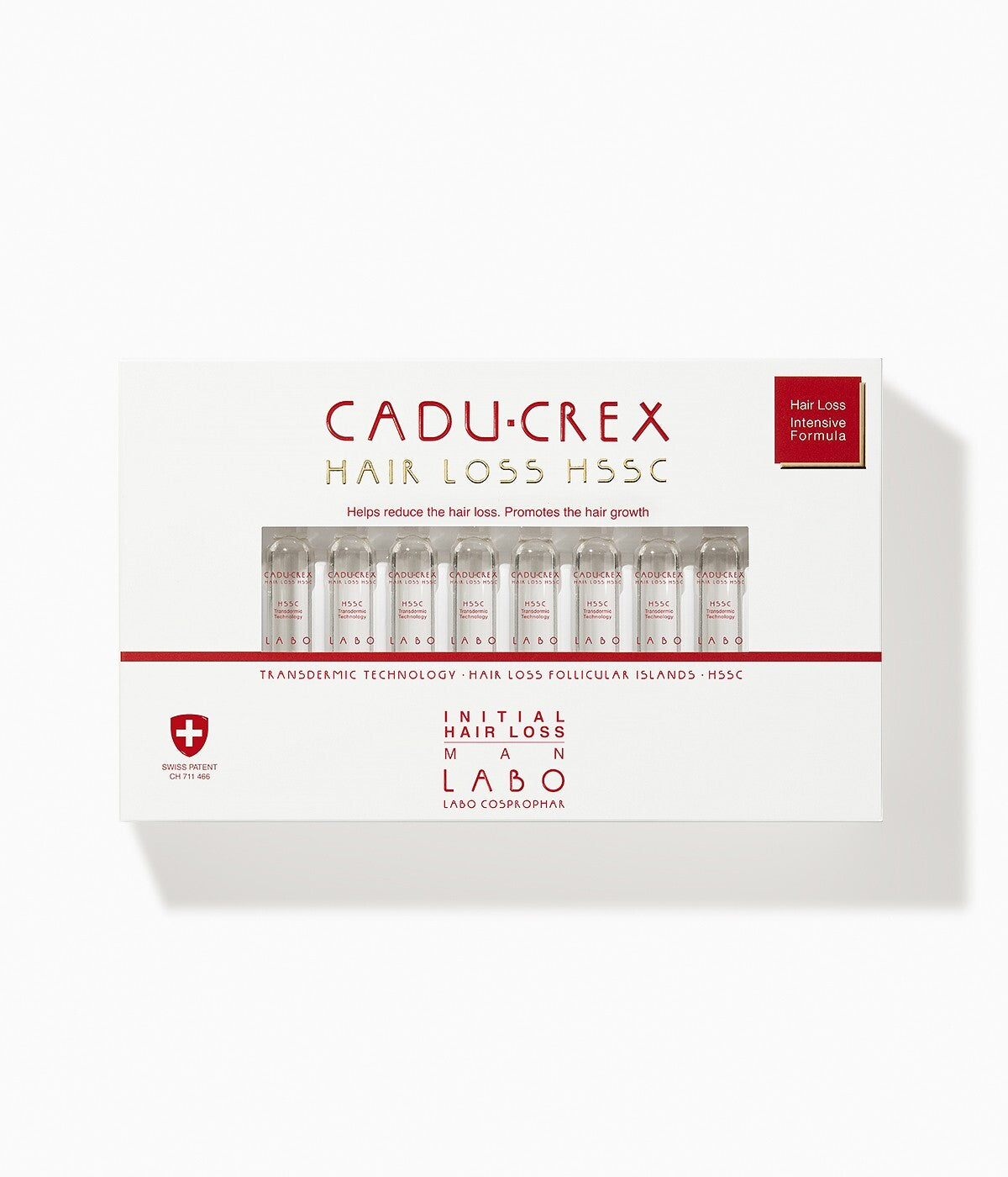 Set, Labo Cosprophar Suisse, Cadu-Crex Initial Stage, Anti-Hair Loss, Ampoules Treatment Serum, For Scalp, For Men, 20 pcs, 3.5 ml