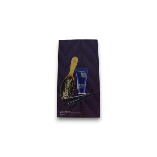 Set Marlies Moller: Specialists, Keratin, Hair Oil Conditioner, Sleek & Shine, 100 ml + Marlies Moller, Paddle, Hair Brush + Specialists, Keratin, Hair Shampoo, Sleek & Shine, 200 ml