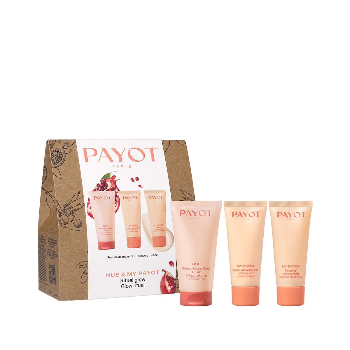Set Payot: , Makeup Remover Gel, 50 ml + My Payot Vitamin Glow, Radiance, Cream, For Face, 30 ml + My Payot Radiance, Brightening, Night Sleeping Mask, 30 ml