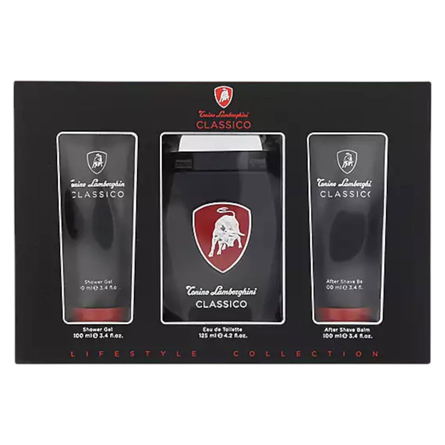 Set Tonino Lamborghini: Classico, Eau De Toilette, For Men, 125 ml + Classico, Hydrating, Shower Gel, All Skin Types, 100 ml + Classico, Hydrating, After-Shave Balm, 100 ml