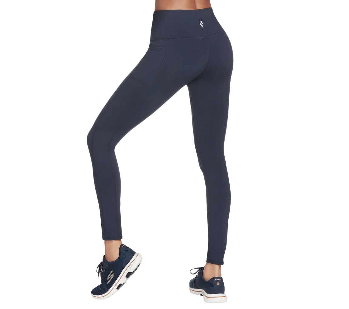 Skechers, GoWalk, Sports Women Synthetic Leggings, Dark Blue, Size 10 - view 2