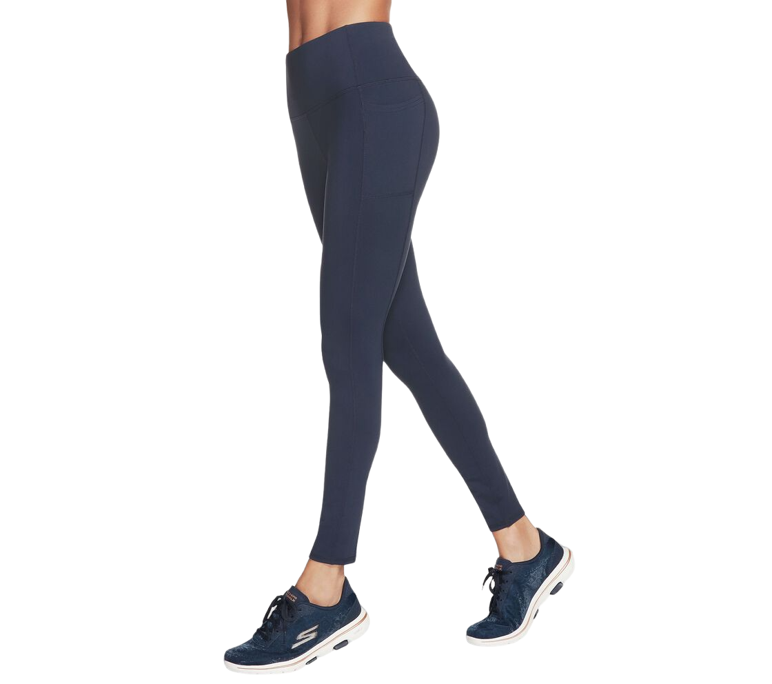 Skechers, GoWalk, Sports Women Synthetic Leggings, Dark Blue, Size 10 - view 3