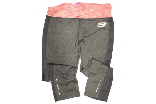Skechers, Kaylee Deep, Sports Women Synthetic Leggings, Charcoal, Size 12