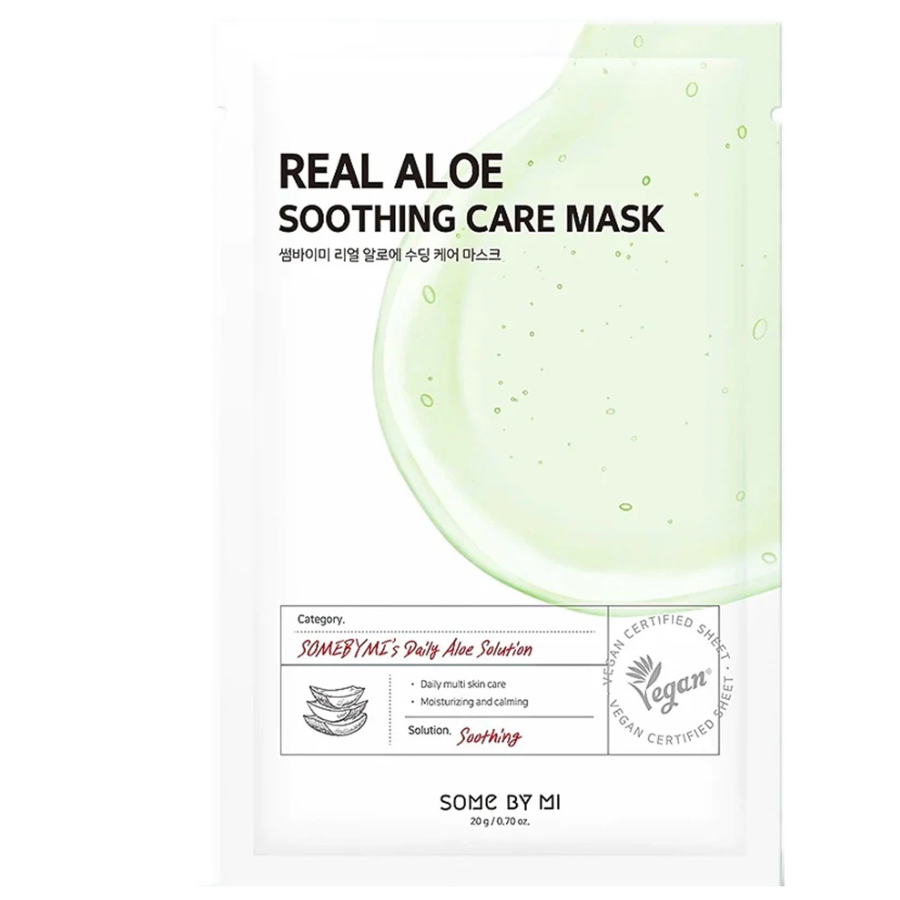 Some By Mi, Real Aloe, Soothing, Sheet Mask, For Face, 20 g
