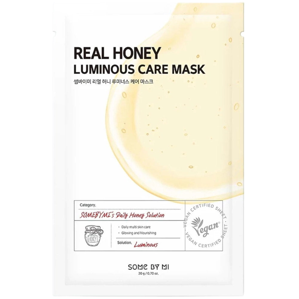 Some By Mi, Real Honey, Illuminating, Sheet Mask, For Face, 20 g