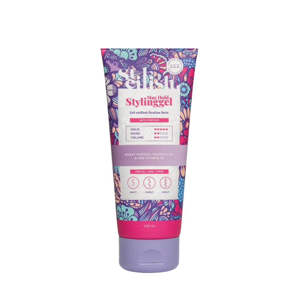 Steilish, Max Hold, Hair Styling Gel, Curly Definition & Anti-Frizz, Strong, 200 ml
