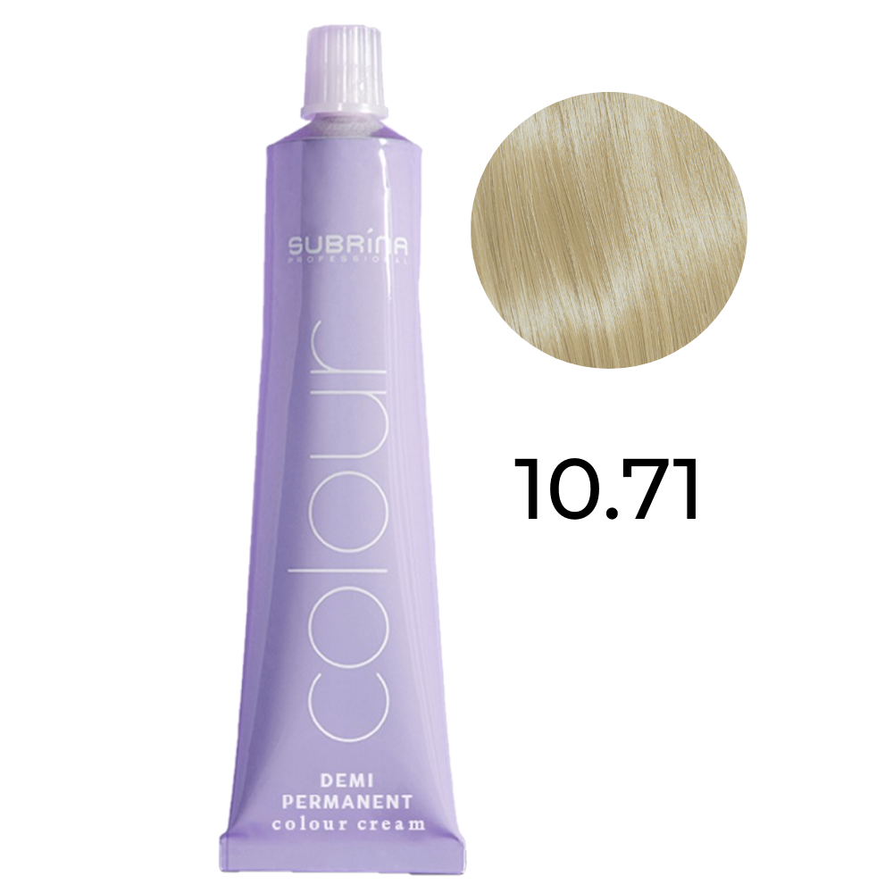 Subrina Professional, Demi Permanent Colour, Demi-Permanent Hair Dye, 10/71 Stone Lightest Blonde, 60 ml